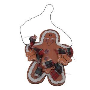 Gingerbread Cookie Ornament Handmade Primitive Folk Art Tole Wire Hanger